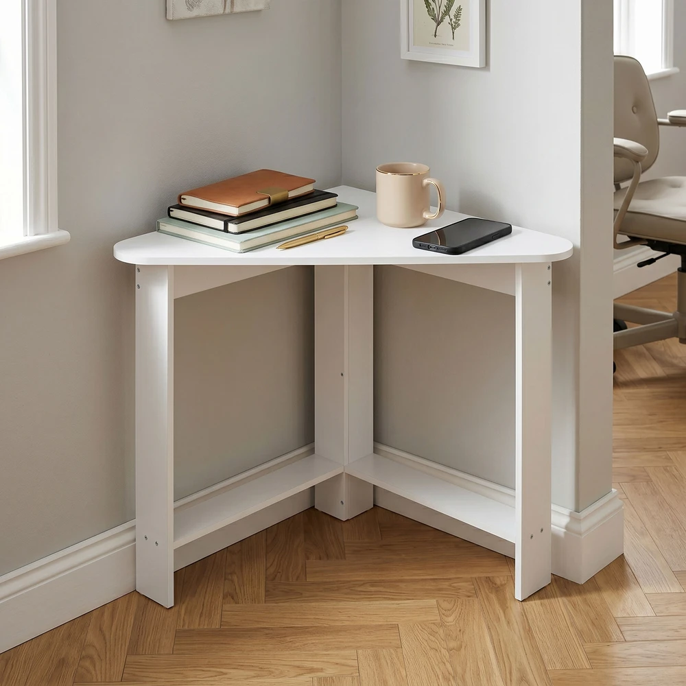 Modernhome Kampinis kompiuterio stalas, baltas