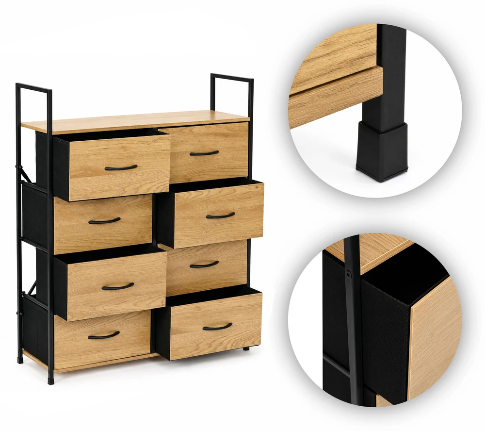 Spintelė su 8 audinio stalčiais 80 cm ModernHome