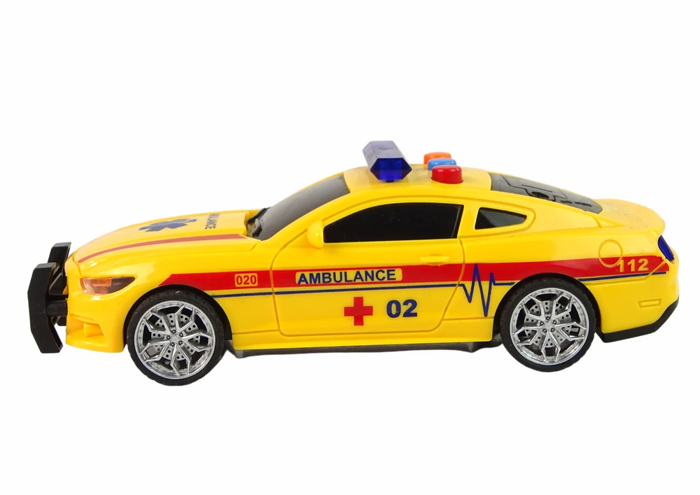 Žaislinis sportinis greitosios pagalbos automobilis Lean Toys, geltona