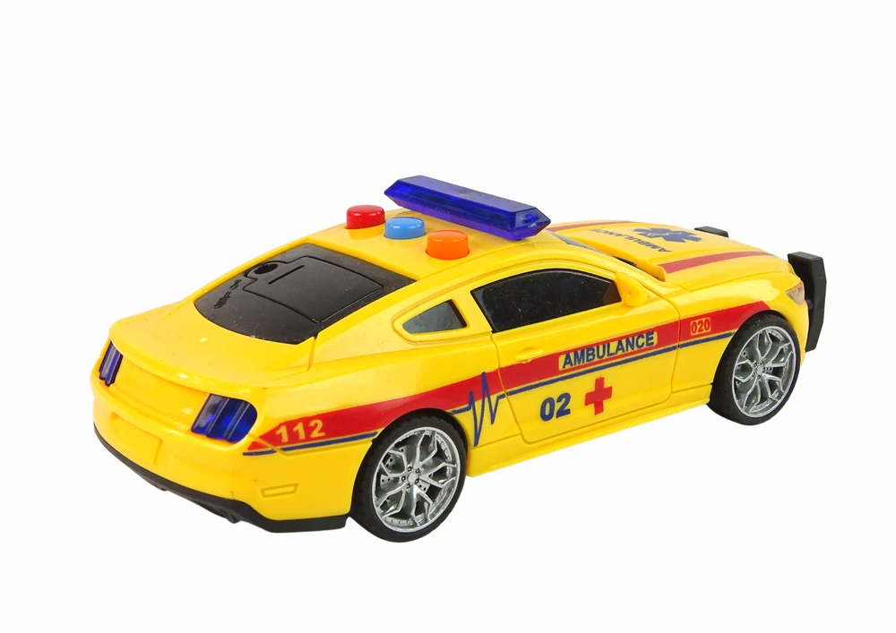 Žaislinis sportinis greitosios pagalbos automobilis Lean Toys, geltona