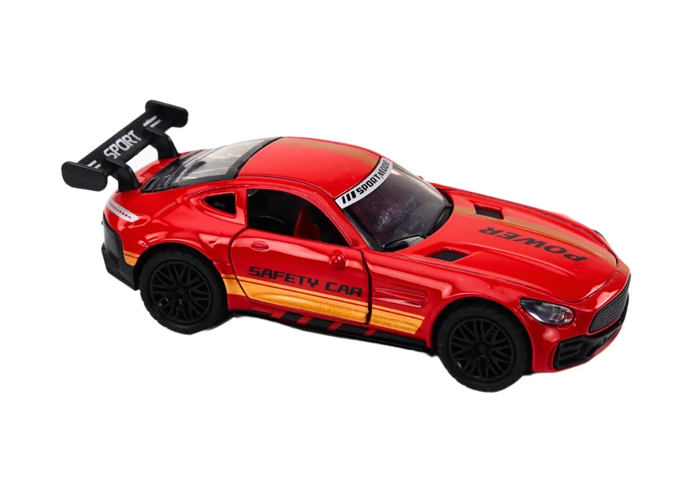 Lean Toys 1:32 Raudonas Sportinis Automobilio Modelis su Spoileriu