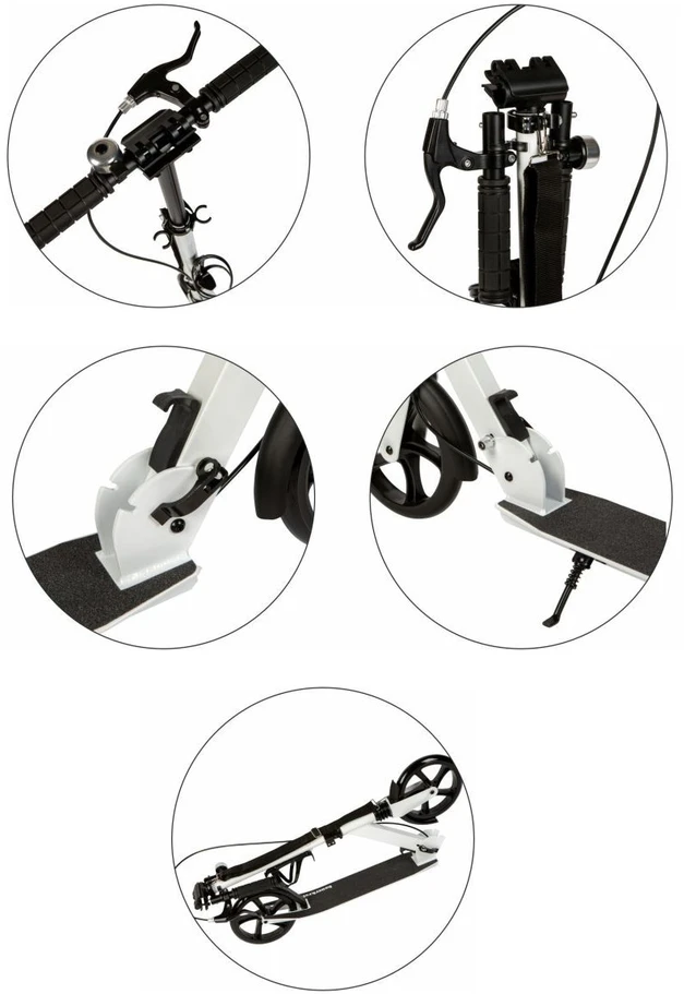 Sulankstomas baltas miesto paspirtukas 95–105 cm