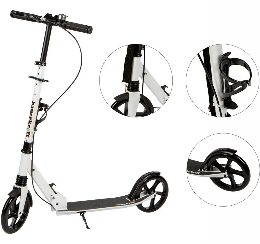 Sulankstomas baltas miesto paspirtukas 95–105 cm