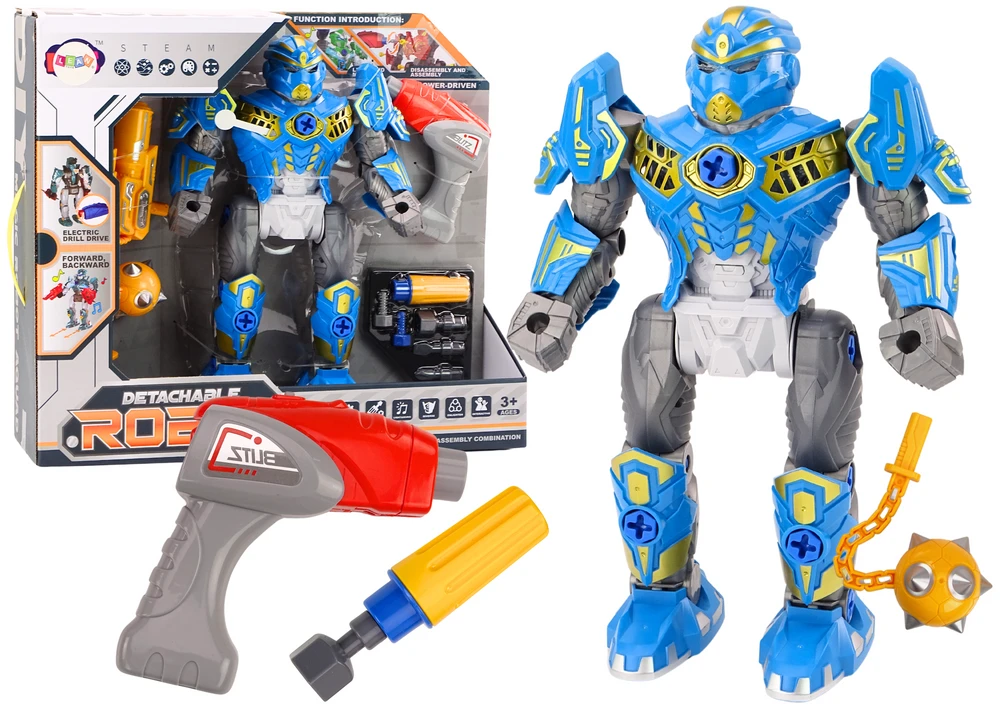 Lean Toys Vaikiškas mėlynas robotas su atsuktuvu