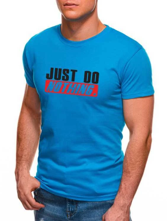 Šviesiai mėlyni vyriški marškinėliai Just do nothing