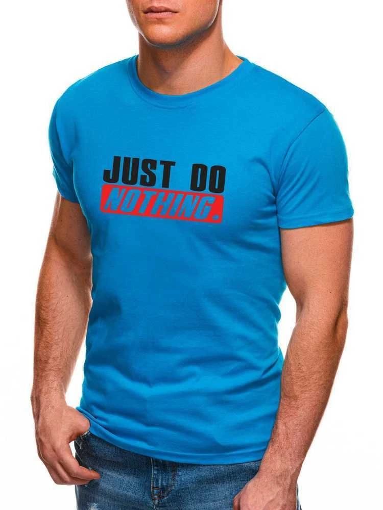 Šviesiai mėlyni vyriški marškinėliai Just do nothing