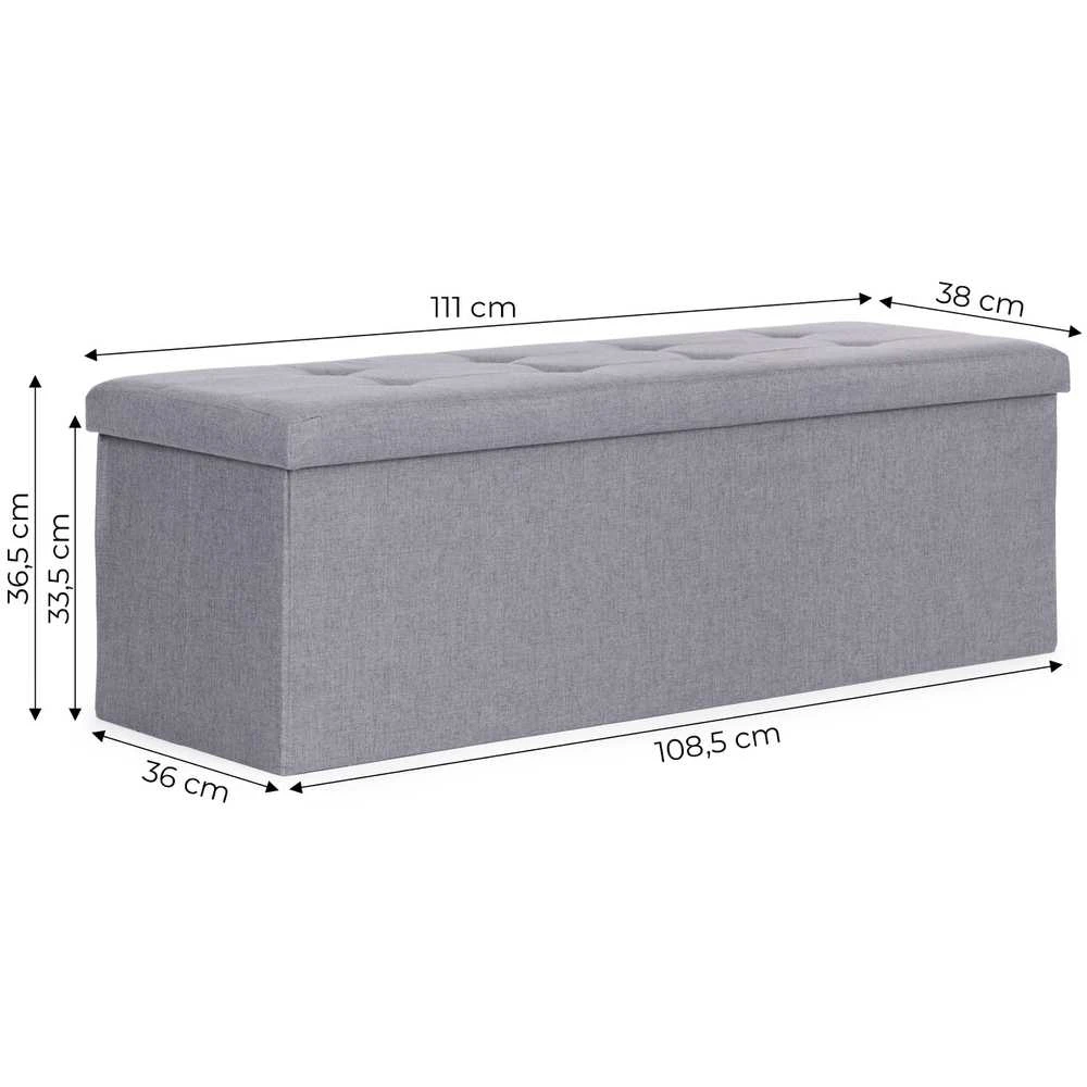 Modernhome Šviesiai pilka daiktų laikymo dėžė 111x38 cm