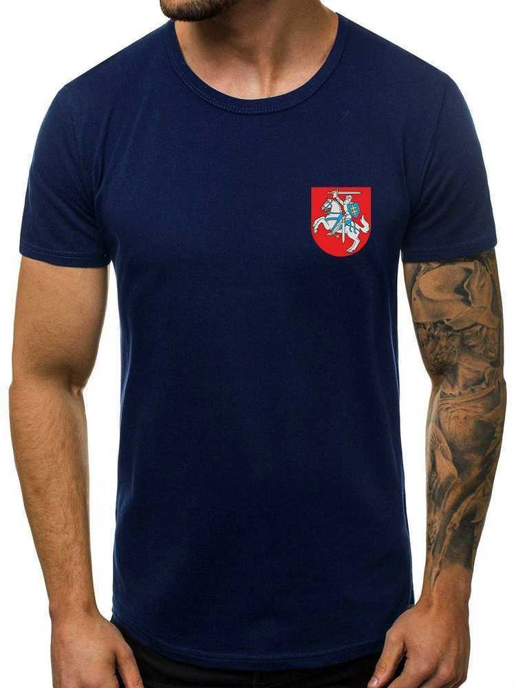 Tamsiai mėlyni vyriški marškinėliai Herbas
