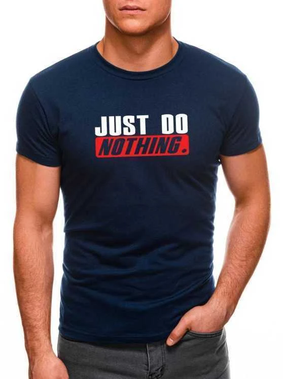 Tamsiai mėlyni vyriški marškinėliai Just do nothing