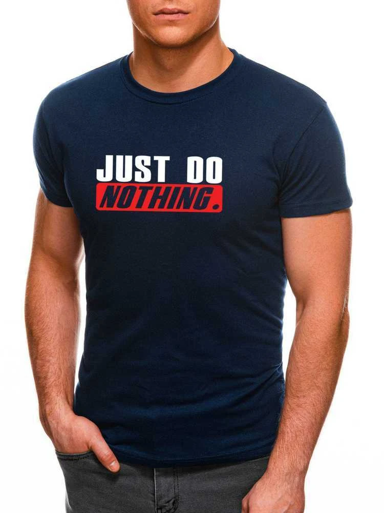 Tamsiai mėlyni vyriški marškinėliai Just do nothing