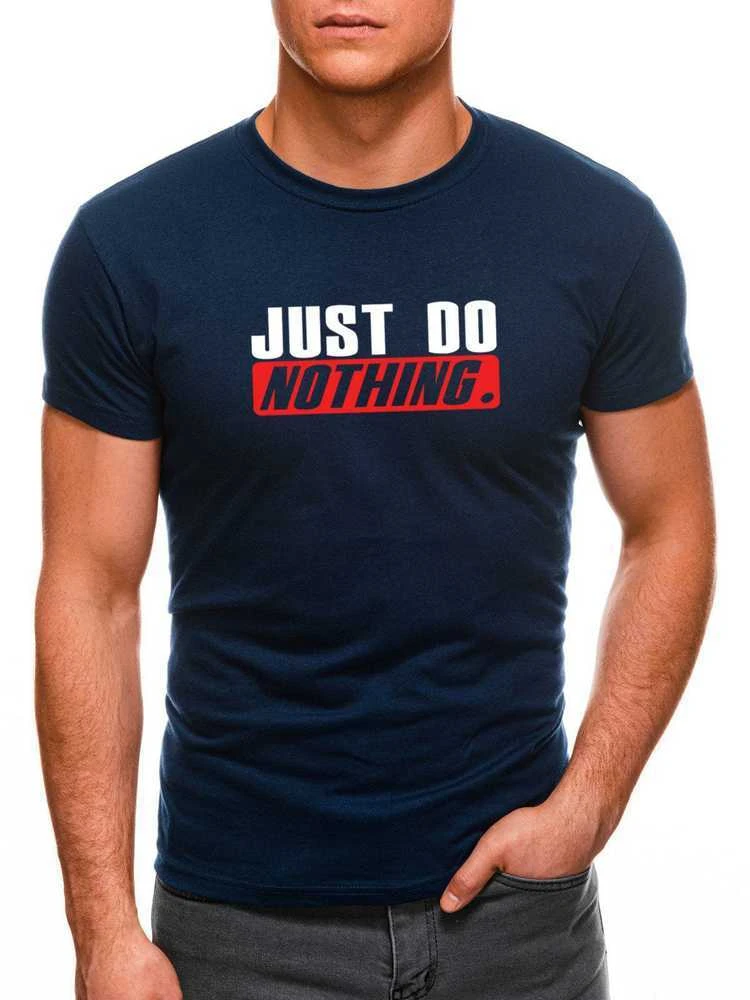 Tamsiai mėlyni vyriški marškinėliai Just do nothing