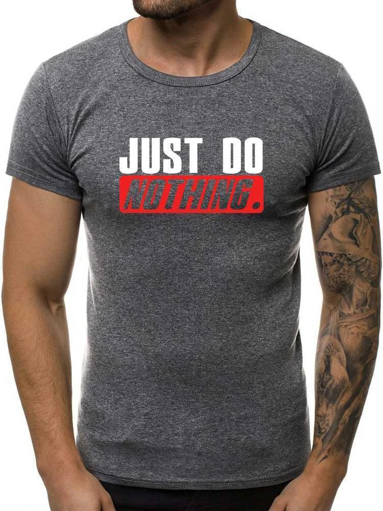 Tamsiai pilki vyriški marškinėliai Just do nothing