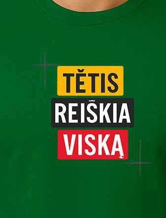 Tamsiai žali marškinėliai Tėtis reiškia viską