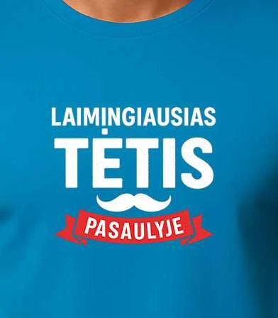 Turkio marškinėliai Laimingiausias tėtis (baltas)