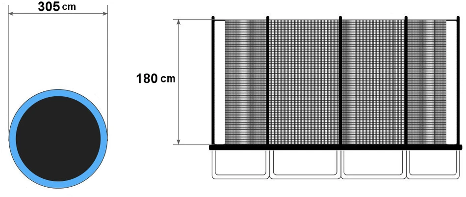 Universalus išorinis tinklas batutui 305 cm