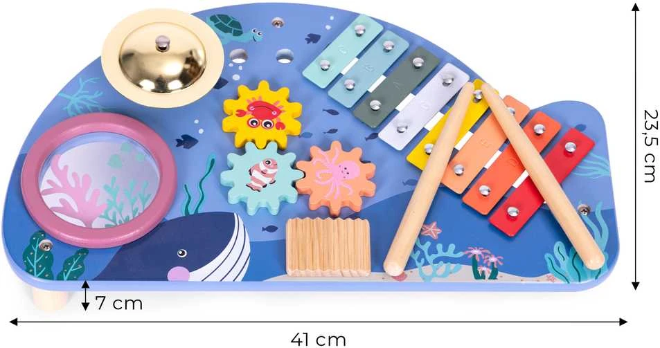 Muzikinis stalas su instrumentais, jūrų tema, ECOTOYS