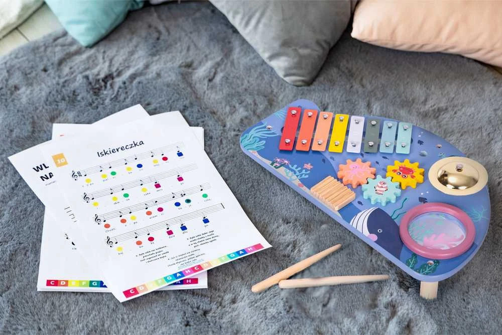 Muzikinis stalas su instrumentais, jūrų tema, ECOTOYS