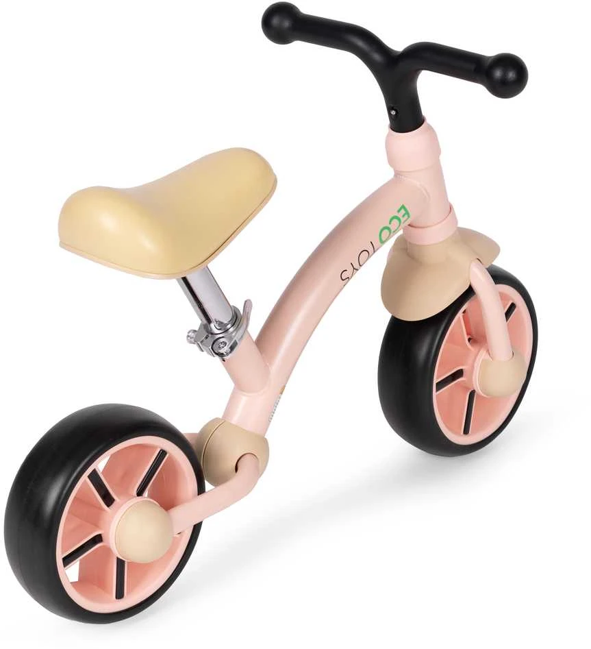 Vaikiškas triratukas EVA ratais ir reguliuojama sėdyne, rožinis, ECOTOYS