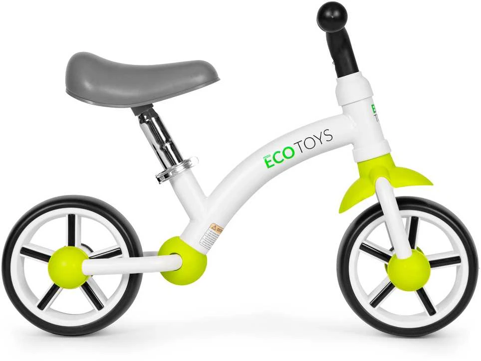 Vaikiškas balansinis dviratis EVA ratais ir reguliuojama sėdyne, žalias ECOTOYS