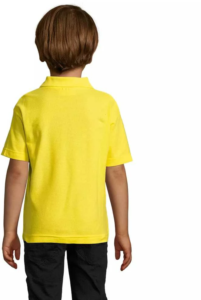 Vaikiški geltonos spalvos polo marškinėliai Enjoy