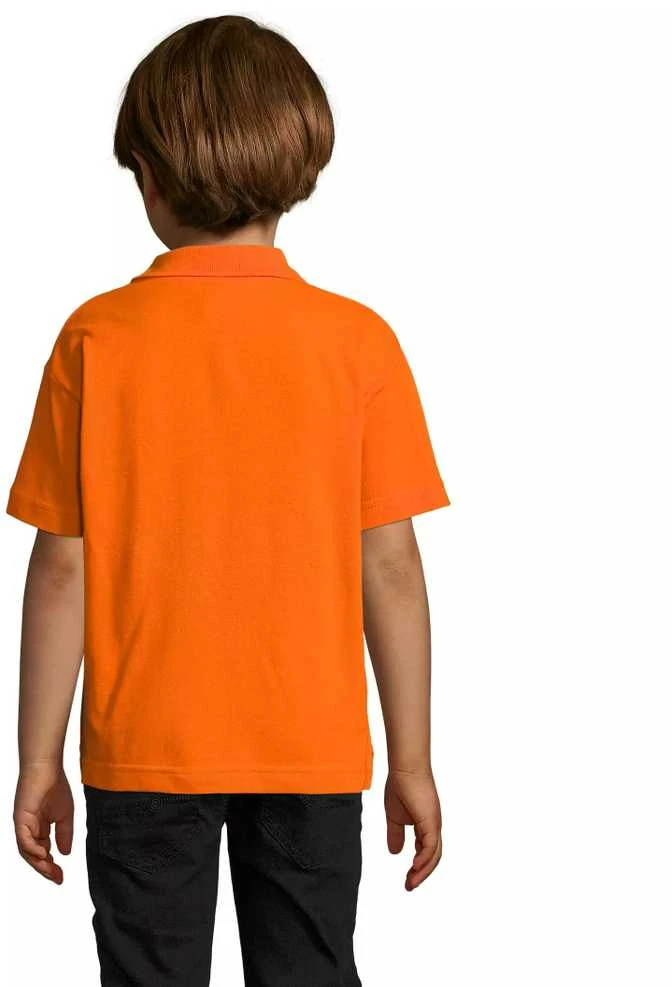 Vaikiški oranžinės spalvos polo marškinėliai Enjoy