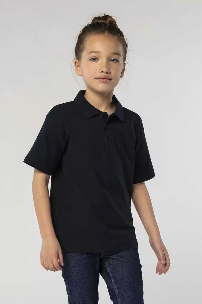 Vaikiški unisex juodos spalvos polo marškinėliai Enjoy
