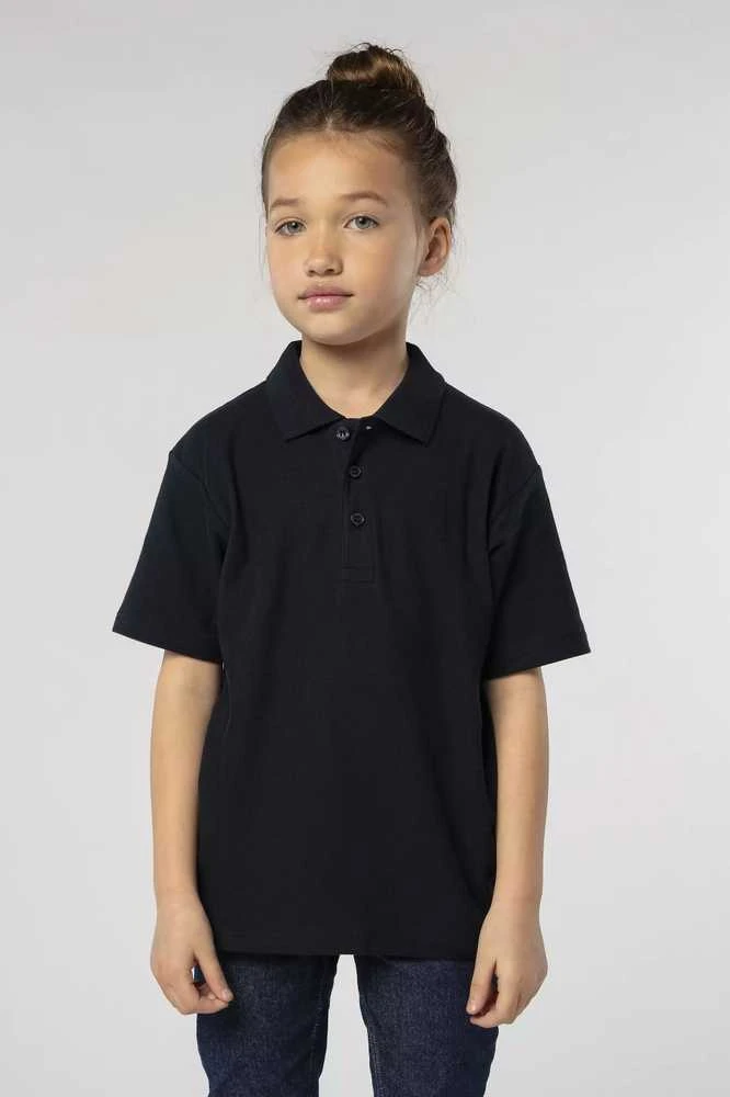 Vaikiški unisex juodos spalvos polo marškinėliai Enjoy