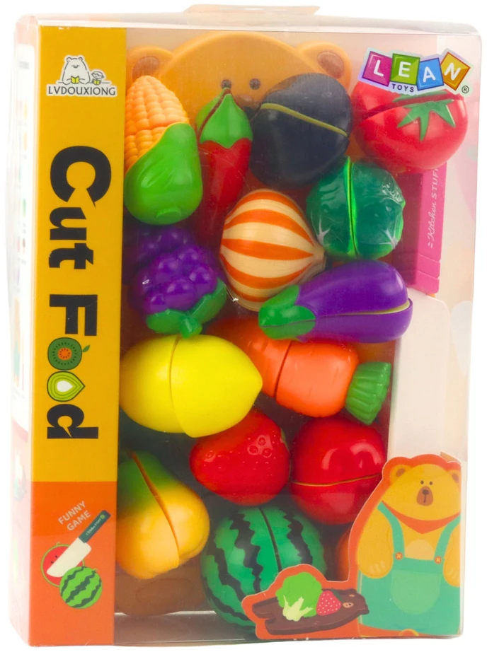 Lean Toys Vaikiškas virtuvės rinkinys su pjaustymo lenta ir peiliu