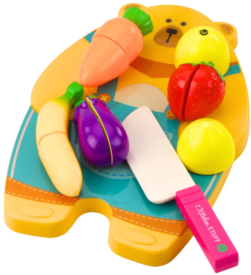 Lean Toys Vaikiškas virtuvės rinkinys su pjaustymo lenta ir peiliu