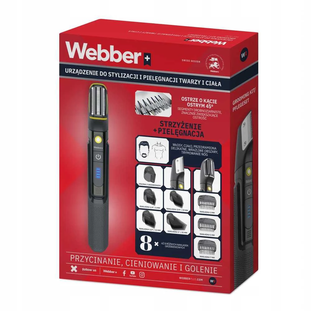 Webber BG-600 barzdaskutės pakuotė su priedais