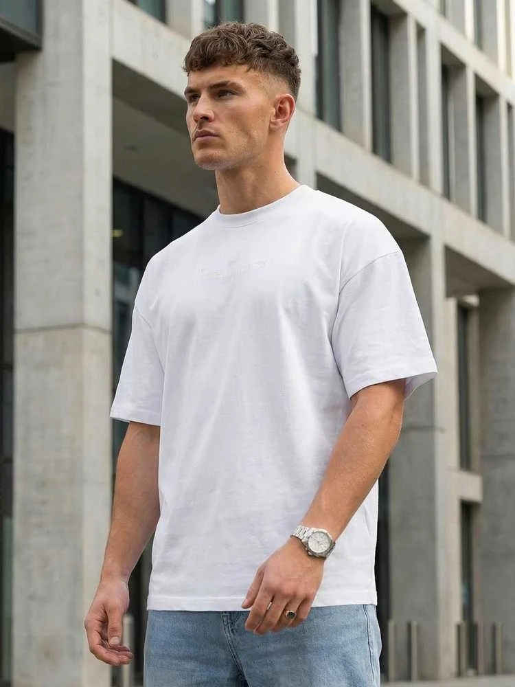 Vyriška balta oversize marškinėliai „Perfect“