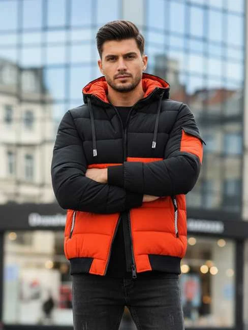 Vyriška juoda/oranžinė žieminė striukė Oscar