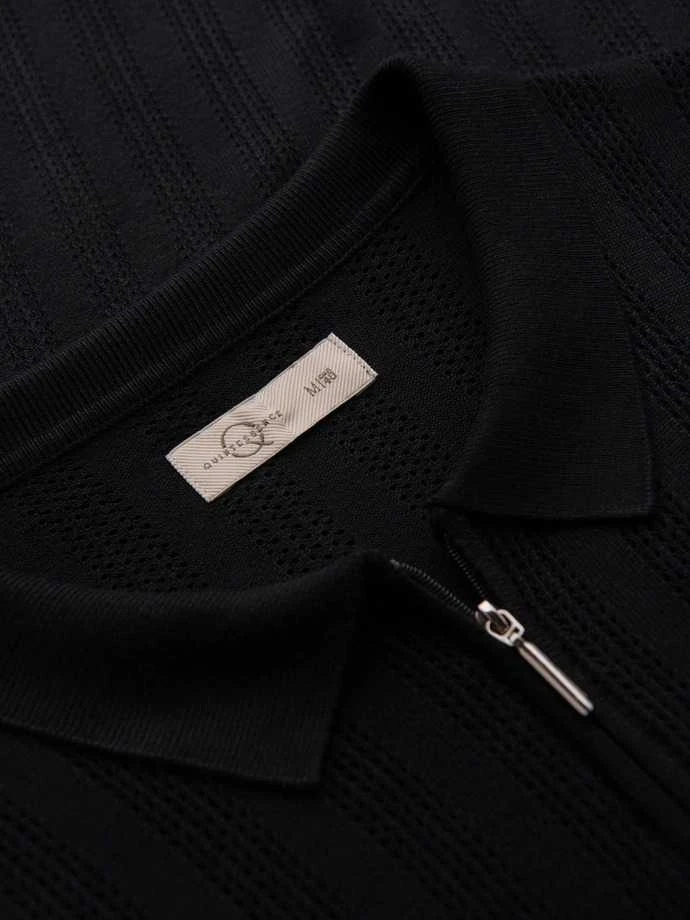 Vyriška juodos spalvos polo marškinėliai Elegant