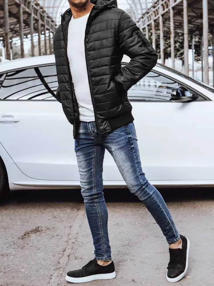 Vyriška pavasarinė - rudeninė striukė juodos spalvos Nosal