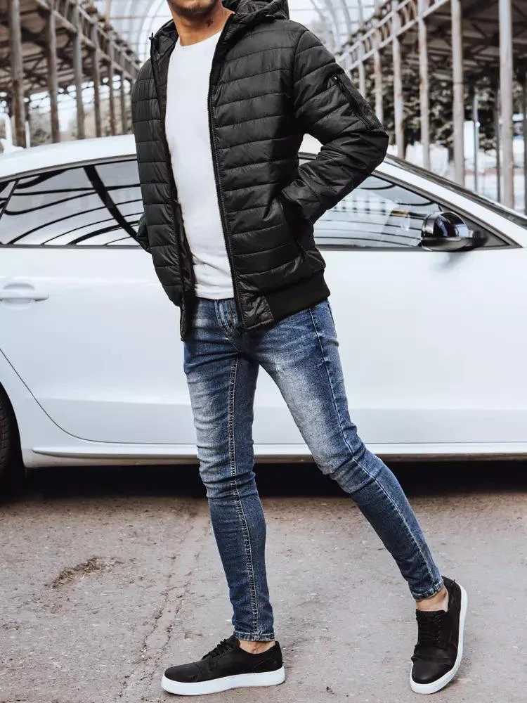 Vyriška pavasarinė - rudeninė striukė juodos spalvos Nosal