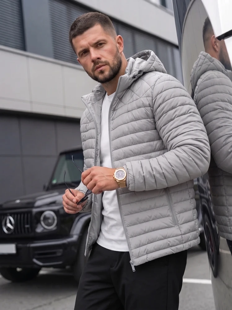 Vyriška šviesiai pilka striukė Astor