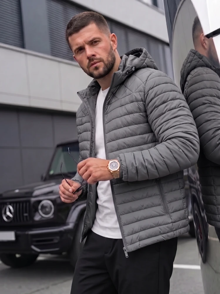 Vyriška tamsiai pilka striukė Astor
