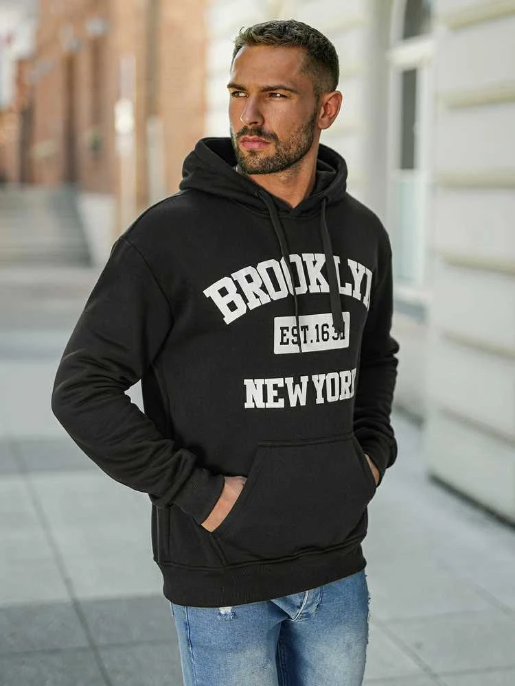 Vyriškas juodas džemperis Brooklyn