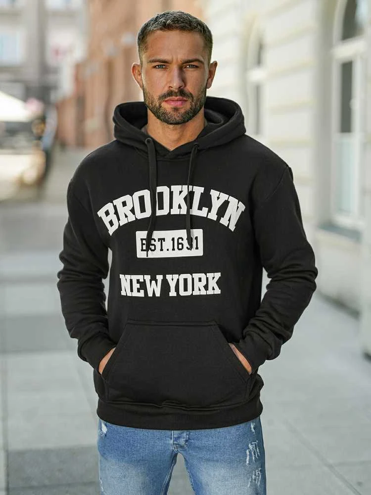 Vyriškas juodas džemperis Brooklyn