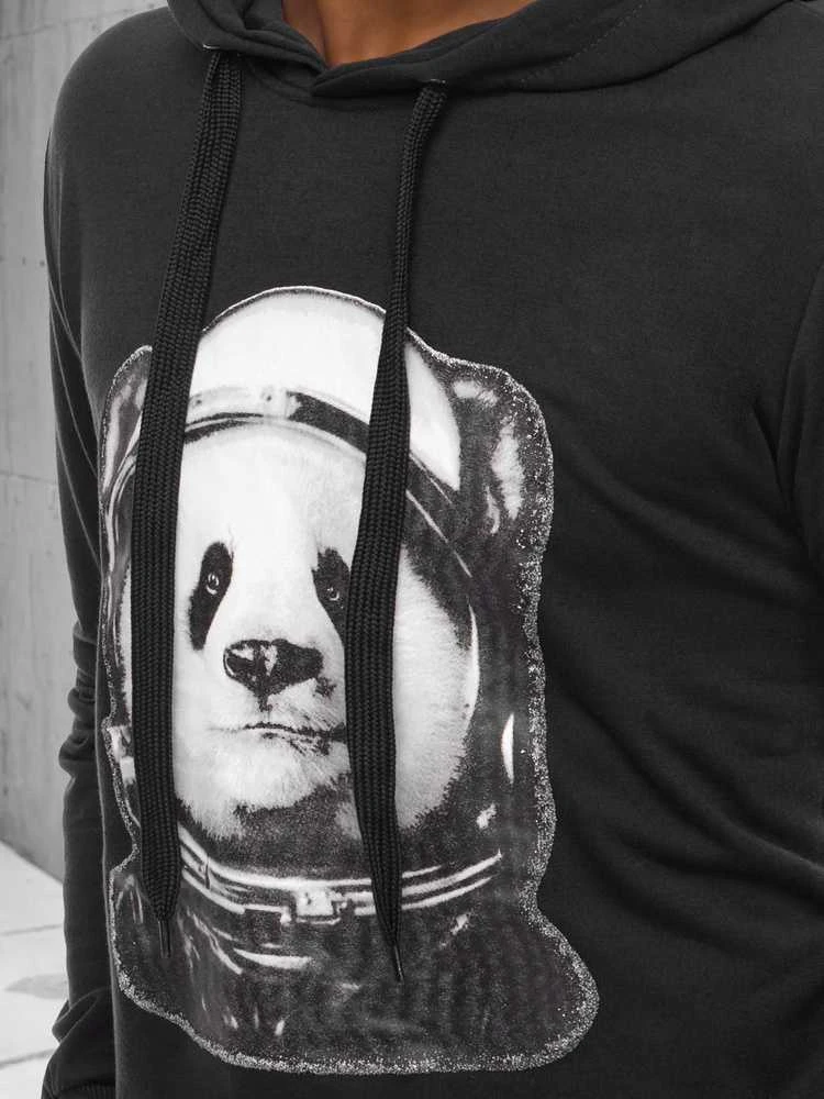 Vyriškas juodas džemperis Panda