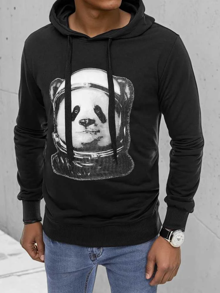 Vyriškas juodas džemperis Panda