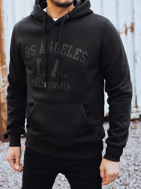 Vyriškas juodas džemperis su gobtuvu California