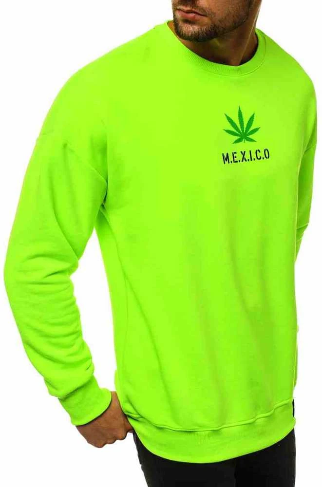 Vyriškas neoninis-žalias stilingas džemperis Mexico