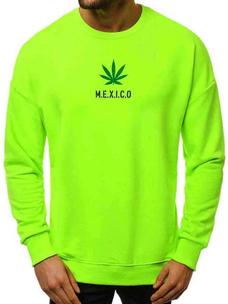 Vyriškas neoninis-žalias stilingas džemperis Mexico