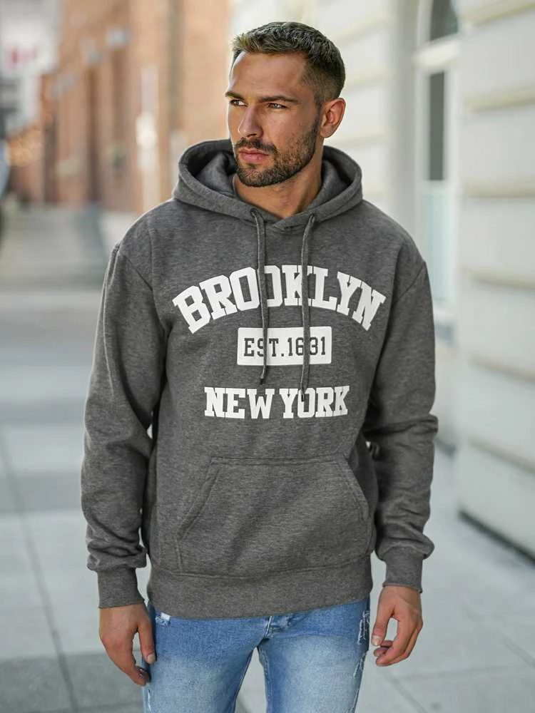 Vyriškas pilkas džemperis Brooklyn