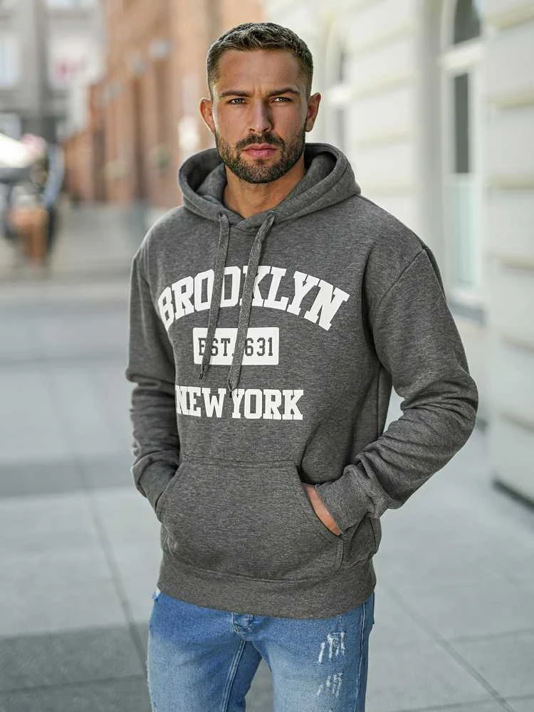 Vyriškas pilkas džemperis Brooklyn