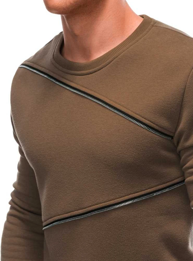 Vyriškas rudas džemperis Zipper