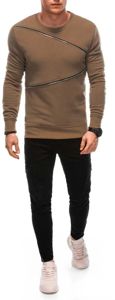 Vyriškas rudas džemperis Zipper