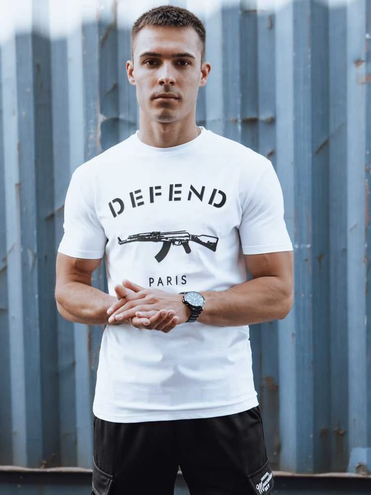 Vyriški balti marškinėliai Defend