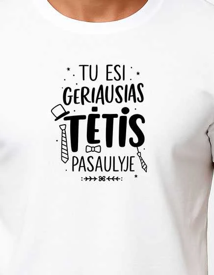 Vyriški balti marškinėliai Geriausias tėtis (juodas)